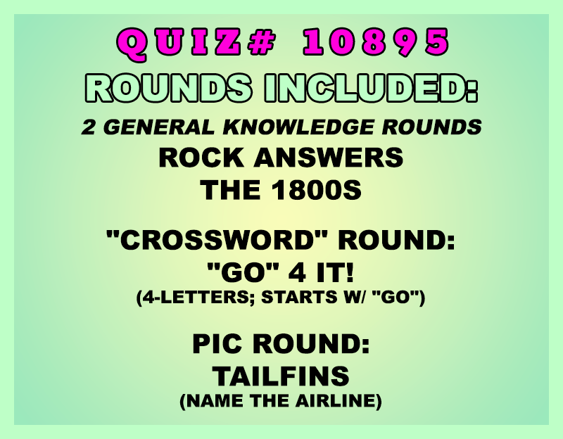 Promotional text for a quiz with various rounds on a colorful background
