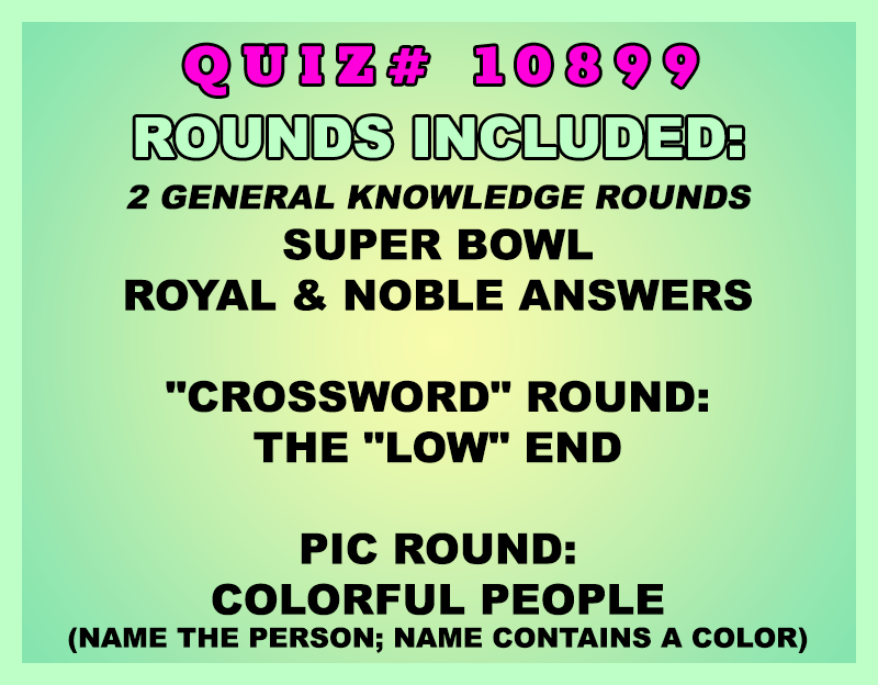 Promotional text for a quiz with various rounds on a green background