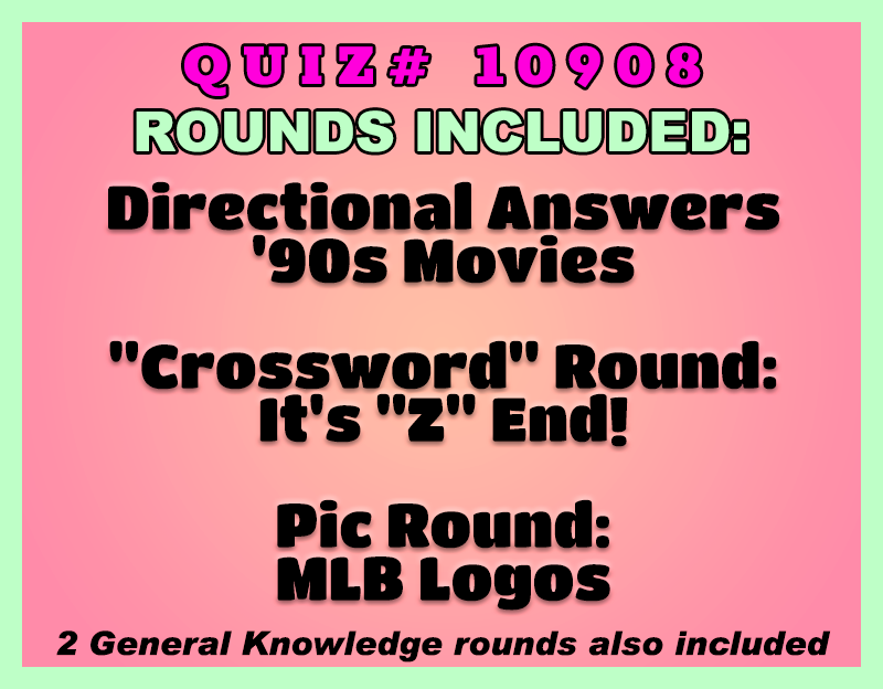List of trivia rounds for the April 6, 2026 Quiz Packet