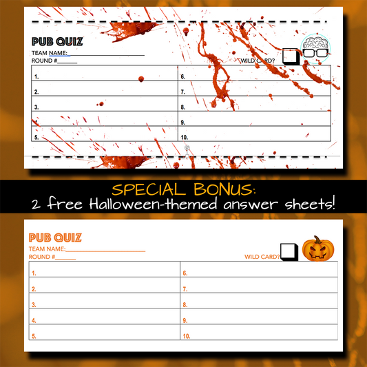 Halloween quiz trivia packet volume 2 - bar trivia events - themed quizzes