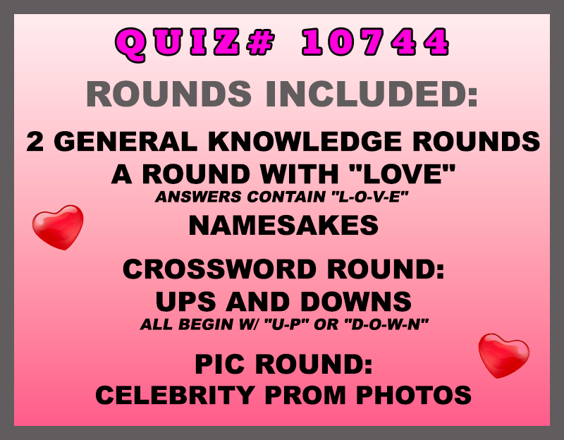 feb 13 past quiz trivia packet - categories included