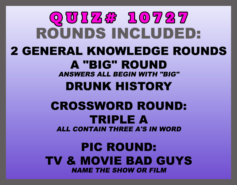 oct 17 past quiz trivia packet - categories included