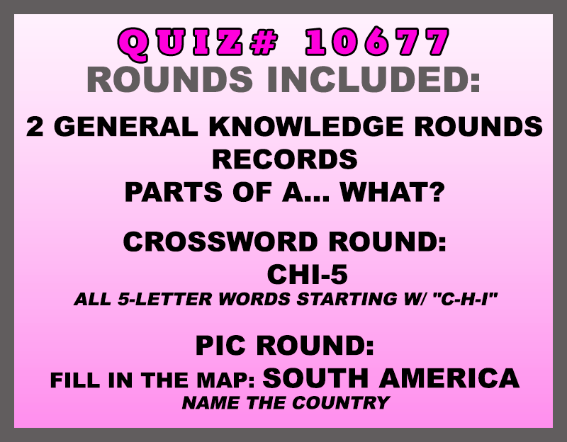 nov 1 past quiz trivia packet - categories included