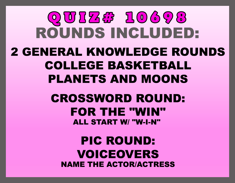 mar 28 past quiz trivia packet - categories included