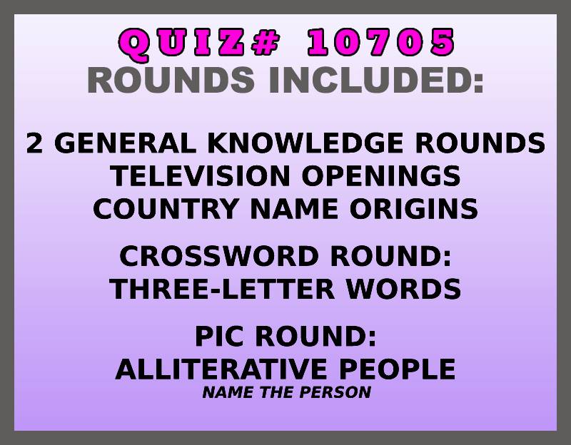 may 16 past quiz trivia packet - categories included