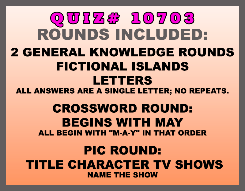 may 2 past quiz trivia packet - categories included