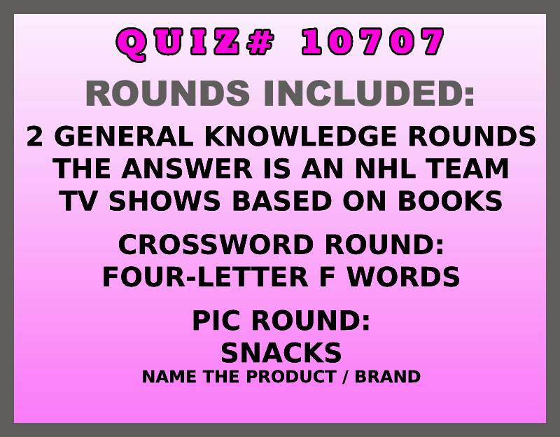 may 30 past quiz trivia packet - categories included