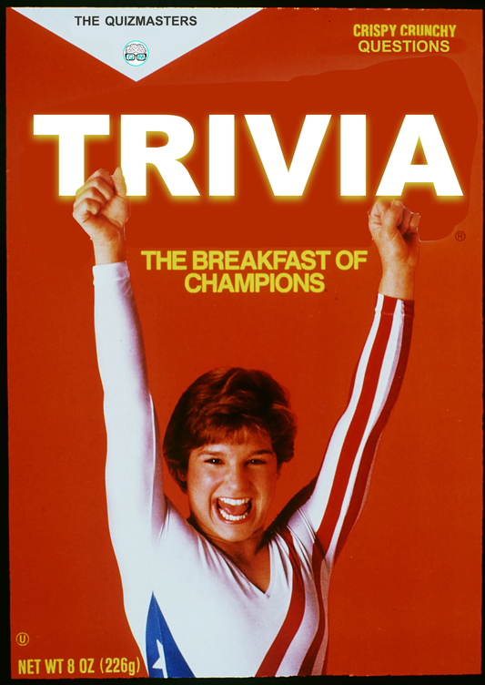 Wheaties box; The Quizmasters Trivia, the breakfast of champions