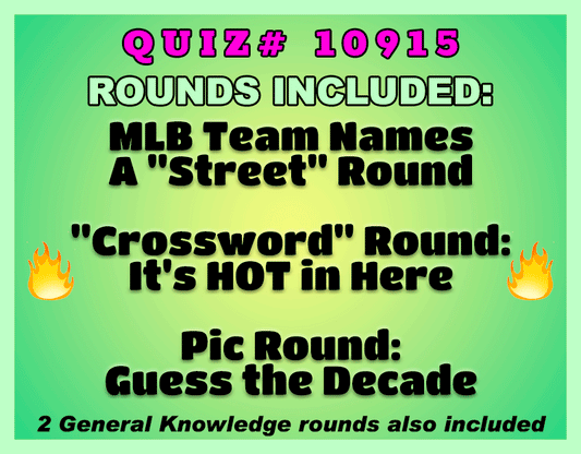 May 25, 2026 Quiz Packet