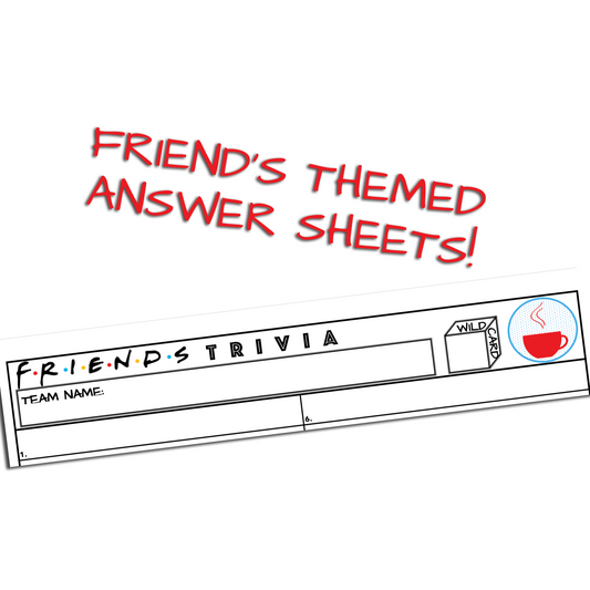 Friends quiz trivia packet - bar trivia events - themed quizzes