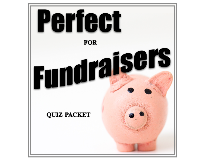 perfect for fundraisers quiz trivia packet - bar trivia events - themed event quizzes