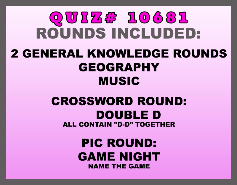 nov 29 past quiz trivia packet - categories included