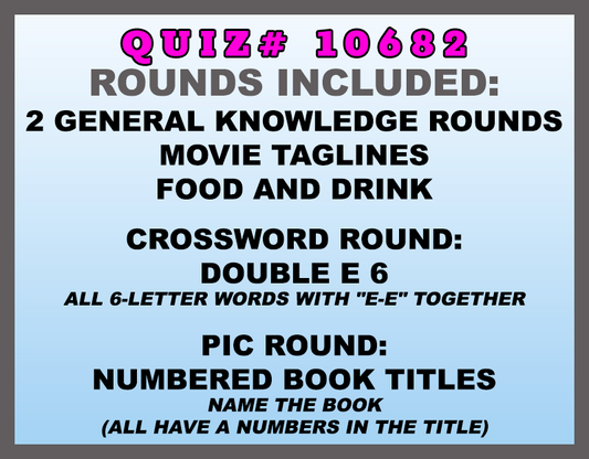 dec 6 past quiz trivia packet - categories included
