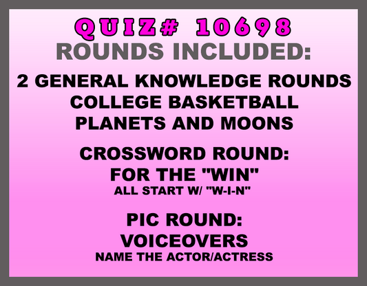 mar 28 past quiz trivia packet - categories included