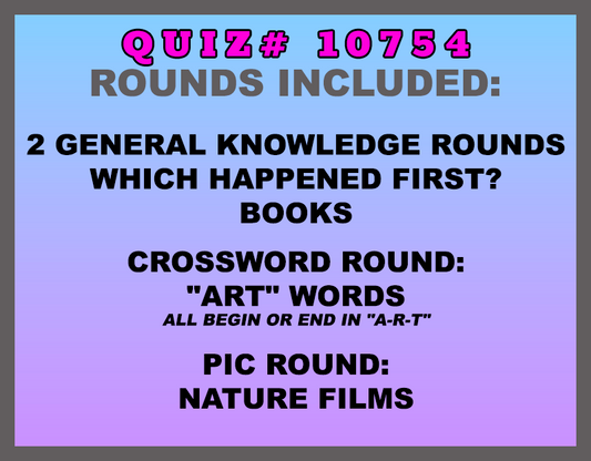 apr 24 past quiz trivia packet - categories included