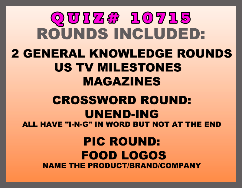 jul 25 past quiz trivia packet - categories included