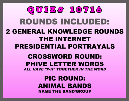 aug 1 past quiz trivia packet - categories included