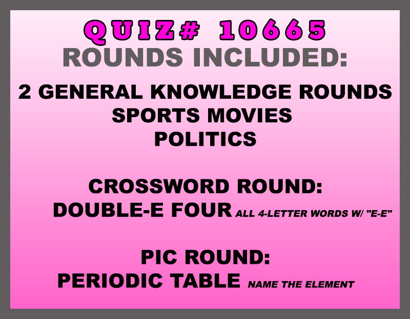 aug 9 past quiz trivia packet - categories included