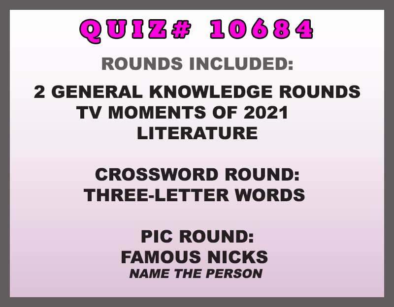 dec 20 past quiz trivia packet - categories included
