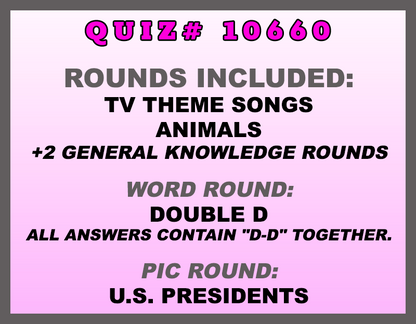 jul 5 past quiz trivia packet - categories included